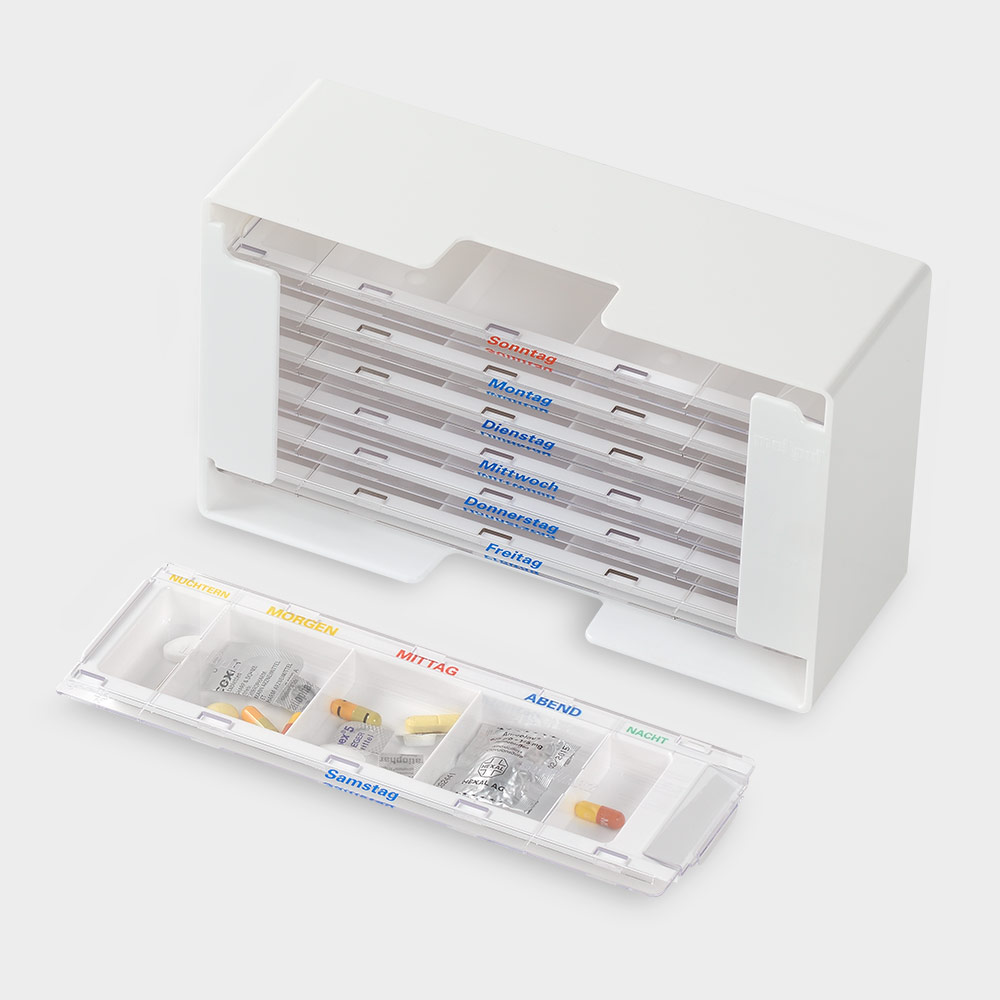 melipul Medikamenten-Dosierer XL-5, für 1 Woche, mit 7 MW-Dispenser, 5 Fächer - Vorschau