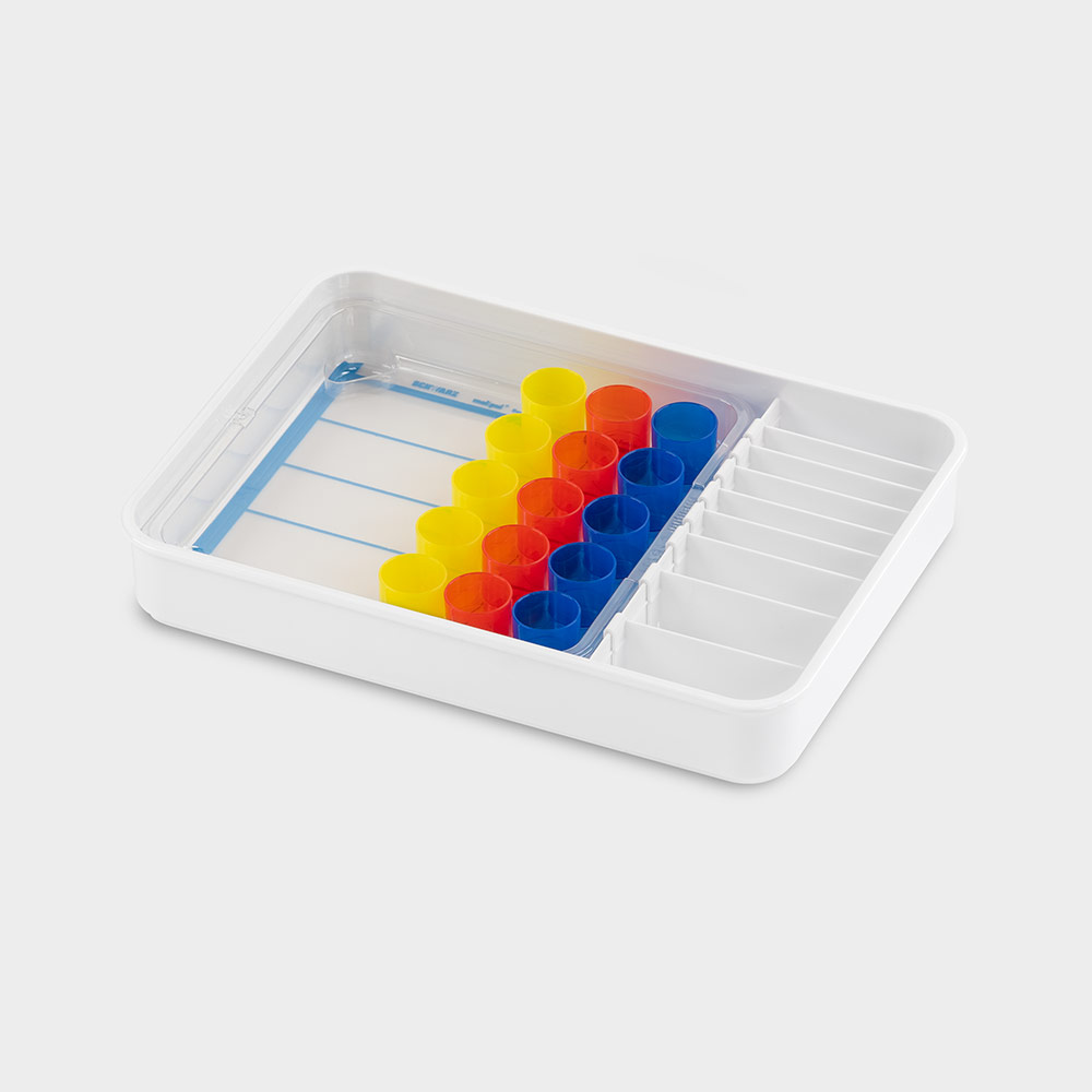 melipul Becher-Tablett 5x3 VF-35 mit 9 variablen Fächern und 15 MEHRWEGBECHER